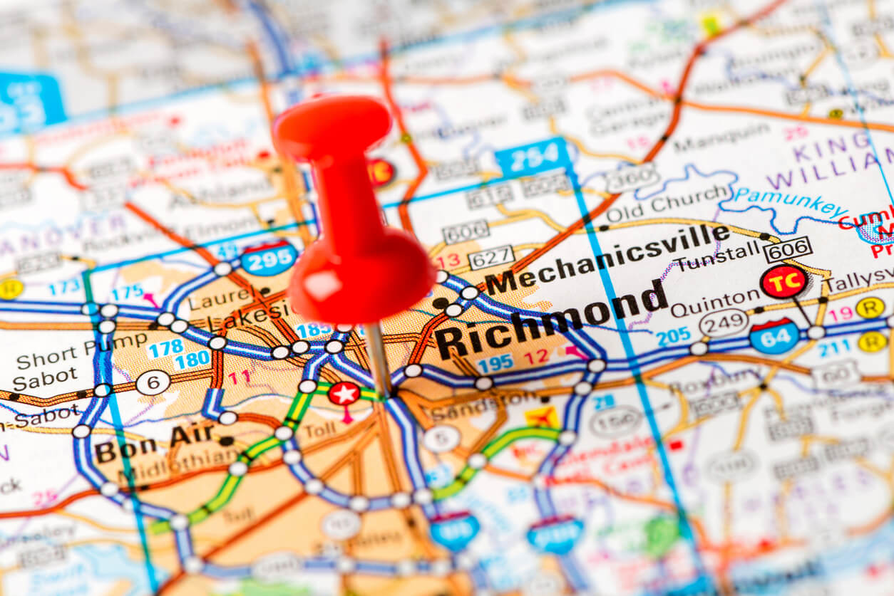 Central Virginia Richmond Map