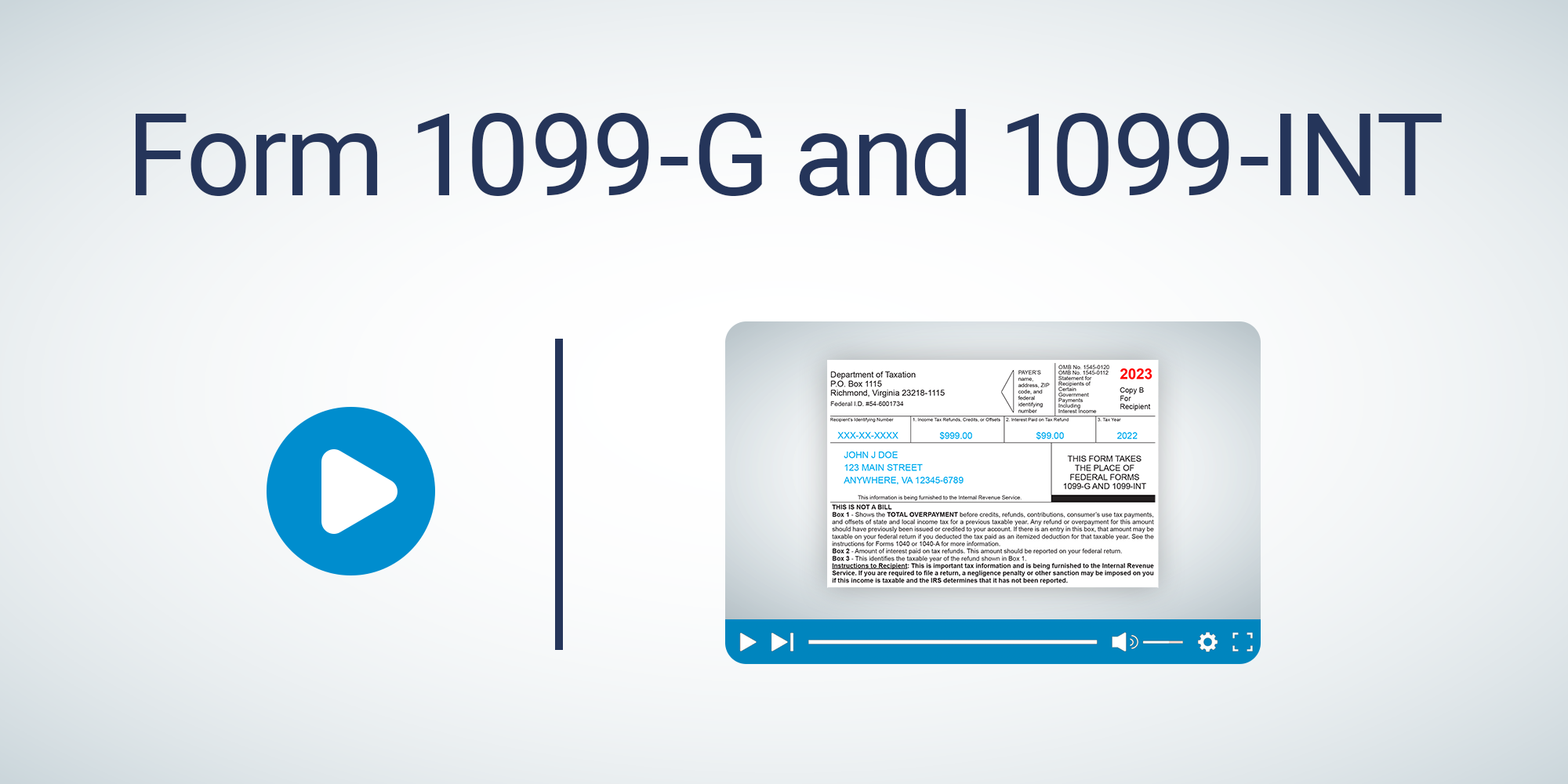 1099 G 1099 INTs Mailed And Available Online Virginia Tax